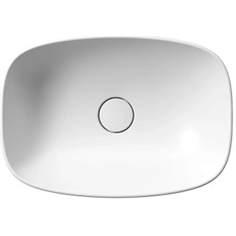 Раковина-чаша накладная овальная GSI NUBES 978409 500 мм х 350 мм, без отверстия под смеситель, без перелива, цвет Белый матовый