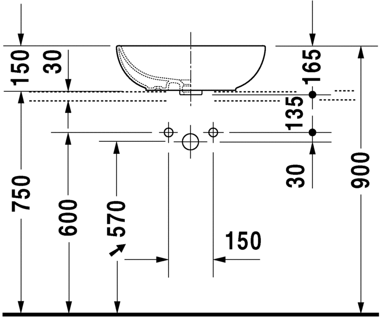Раковина встраиваемая сверху  Duravit Foster 0335500000 49х35 см