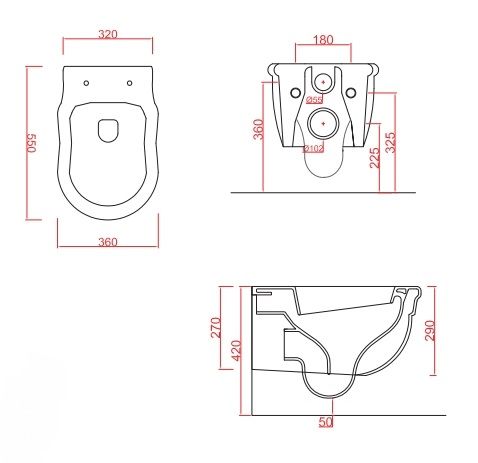 Унитаз подвесной ARTCERAM HERMITAGE HEV010 01 00 550 мм х 360 мм, c креплением, белый глянцевый
