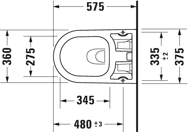 Подвесной унитаз Duravit ME By Starck 2510092000 для крышки-биде SensoWash Starck F