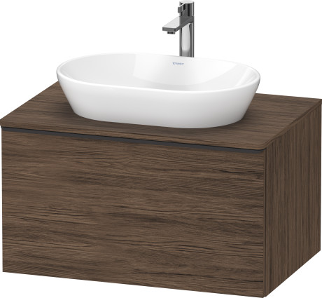 Тумба подвесная под раковину DURAVIT D-Neo DE494702121 800 мм х 550 мм, с консолью, с одним выдвижным ящиком, орех тёмный