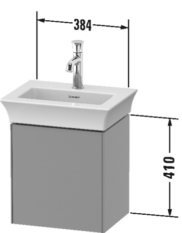 Тумба подвесная правая DURAVIT White Tulip WT4240RH4H4 298 мм х 384 мм, с одной дверцей, скандинавский белый глянцевый