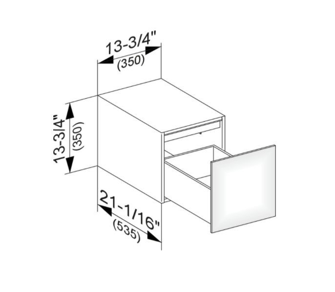 Тумба боковая подвесная KEUCO EDITION 11 31320 370100 с одним выдвижным фронтом, с внутренней светодиодной подсветкой, корпус/фасад структурный лак, трюфель