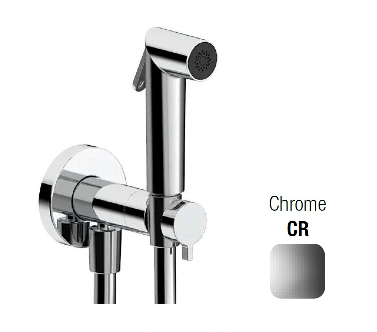 Гигиенический душ  ALMAR  SHUT OFF   E136013.CR   внешняя часть:  смеситель  с прогрессивным картриджем, шланг 120 см, лейка Athena,  латунь, цвет Хром