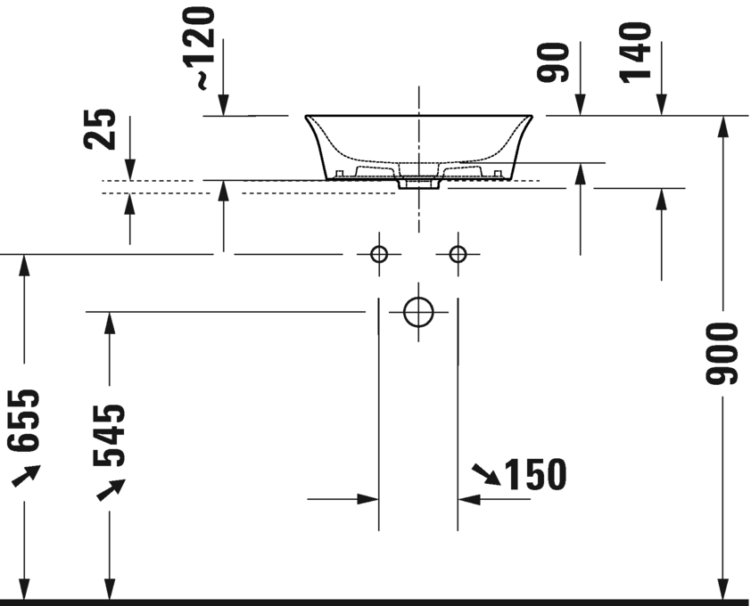 Раковина круглая встраиваемая Duravit White Tulip 2362430079 диаметр 430 мм, без отверстия под смеситель, без перелива, белая
