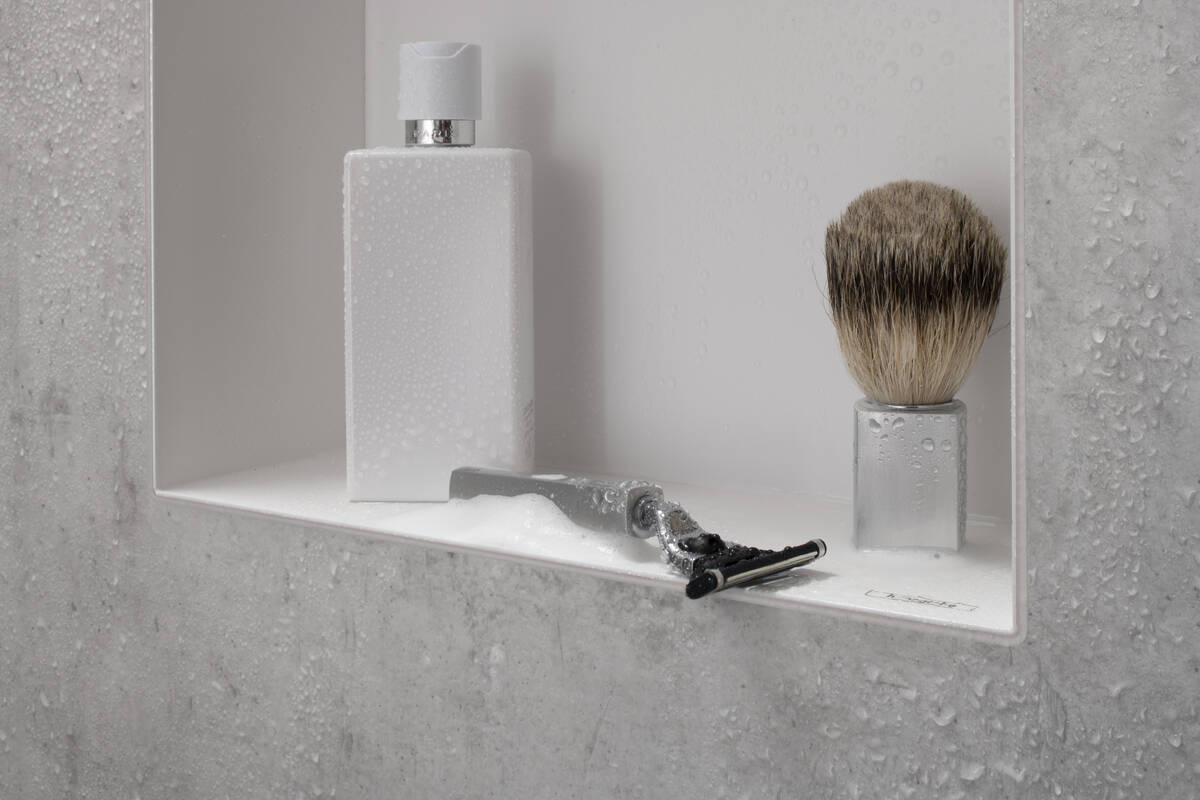 Настенный короб HANSGROHE XtraStoris Original 56057800 с интегрированной рамой 300 мм х 150 мм х 100 мм, полированная сталь