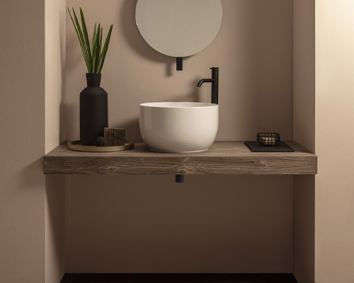 Раковина - чаша накладная GLOBO T-EDGE TE038BI Ø 380 мм, без отверстиия под смеситель, без перелива, белая глянцевая