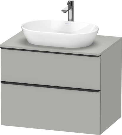 Тумба подвесная под раковину DURAVIT D-Neo DE496700707 800 мм х 550 мм, с консолью, с двумя выдвижными ящиками, бетонно-серый матовый