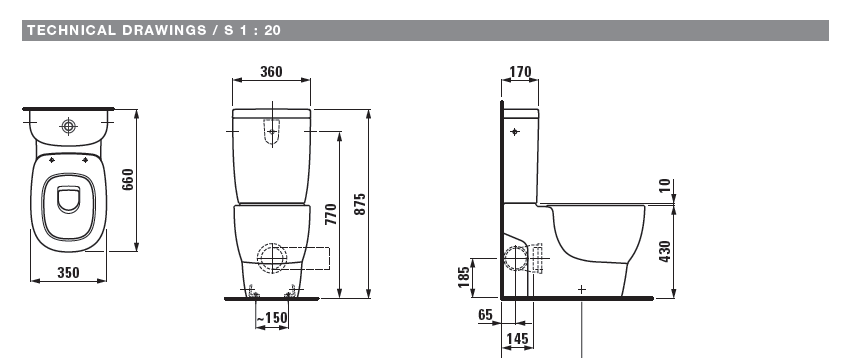 РАСПРОДАЖА Унитаз напольный  Laufen  Mimo  8.2355.6.000.000.1  белый,  горизонтальный выпуск, для бачка  8.2755.2/3