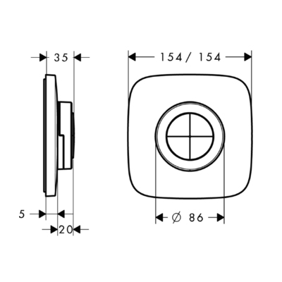 Запорный вентиль Hansgrohe PuraVda iControl 15776400 наружная часть белый/хром (изделие снято с производства)