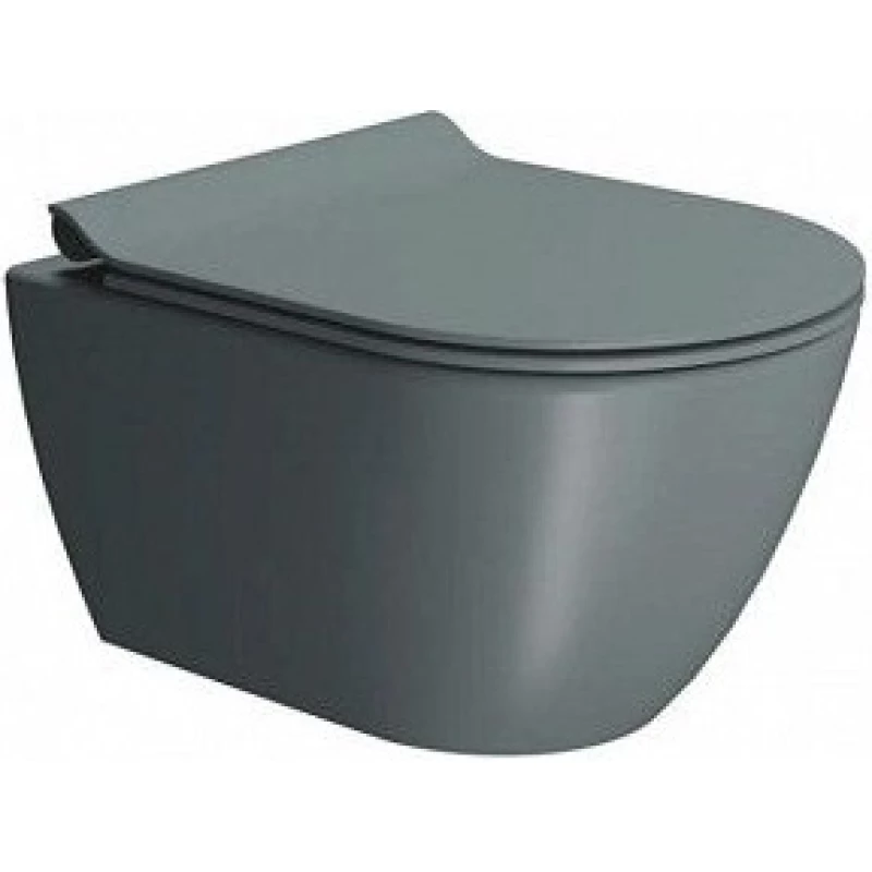 Унитаз подвесной безободковый GSI PURA 8816FR504 500 мм х 360 мм, с Swirlflush 2.0, с крепежом, цвет Agave Matte (старый артикул 881604 / 8816FR204)