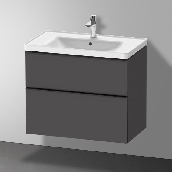Тумба подвесная под раковину DURAVIT D-Neo DE435504949 784 мм х 452 мм, с выдвижным ящиком и выдвижным отделением, графит матовый