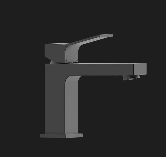 Смеситель однорычажный для раковины BOSSINI AKI Z00707.073 c донным клапаном, цвет Чёрный матовый