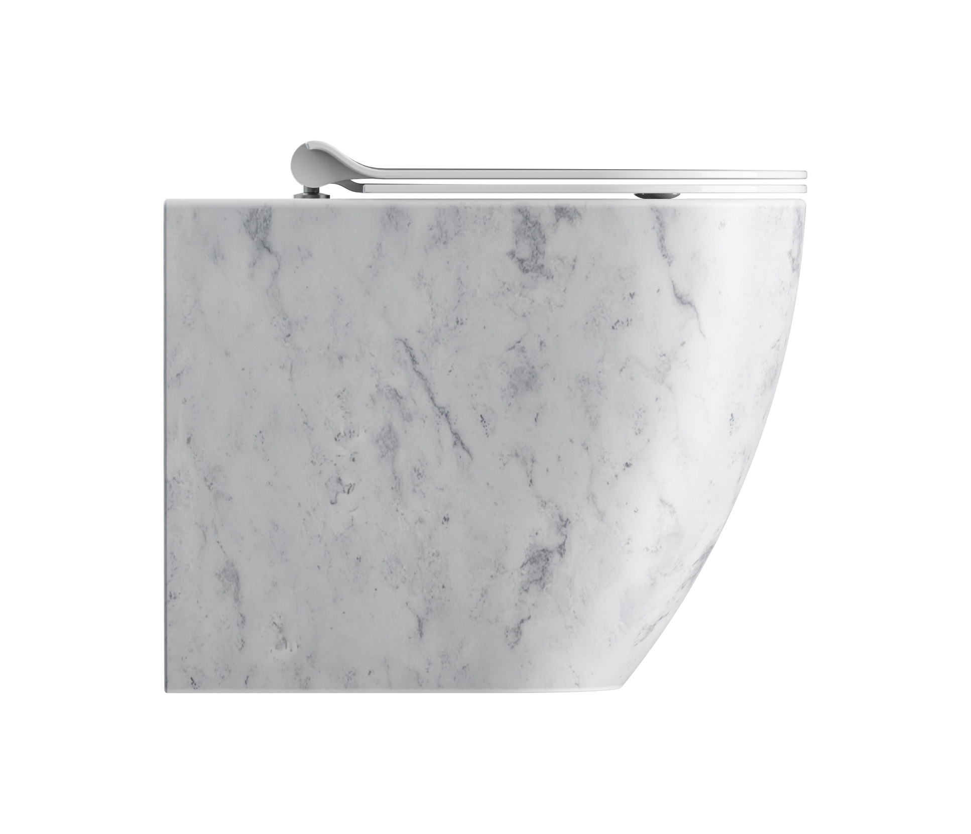 Унитаз приставной безободковый GSI AltaCeramica  AC203F35 550 мм х 360 мм, Swirlflush, с креплением, цвет под белый мрамор Marbled white (артикул без крепежа AC20335)