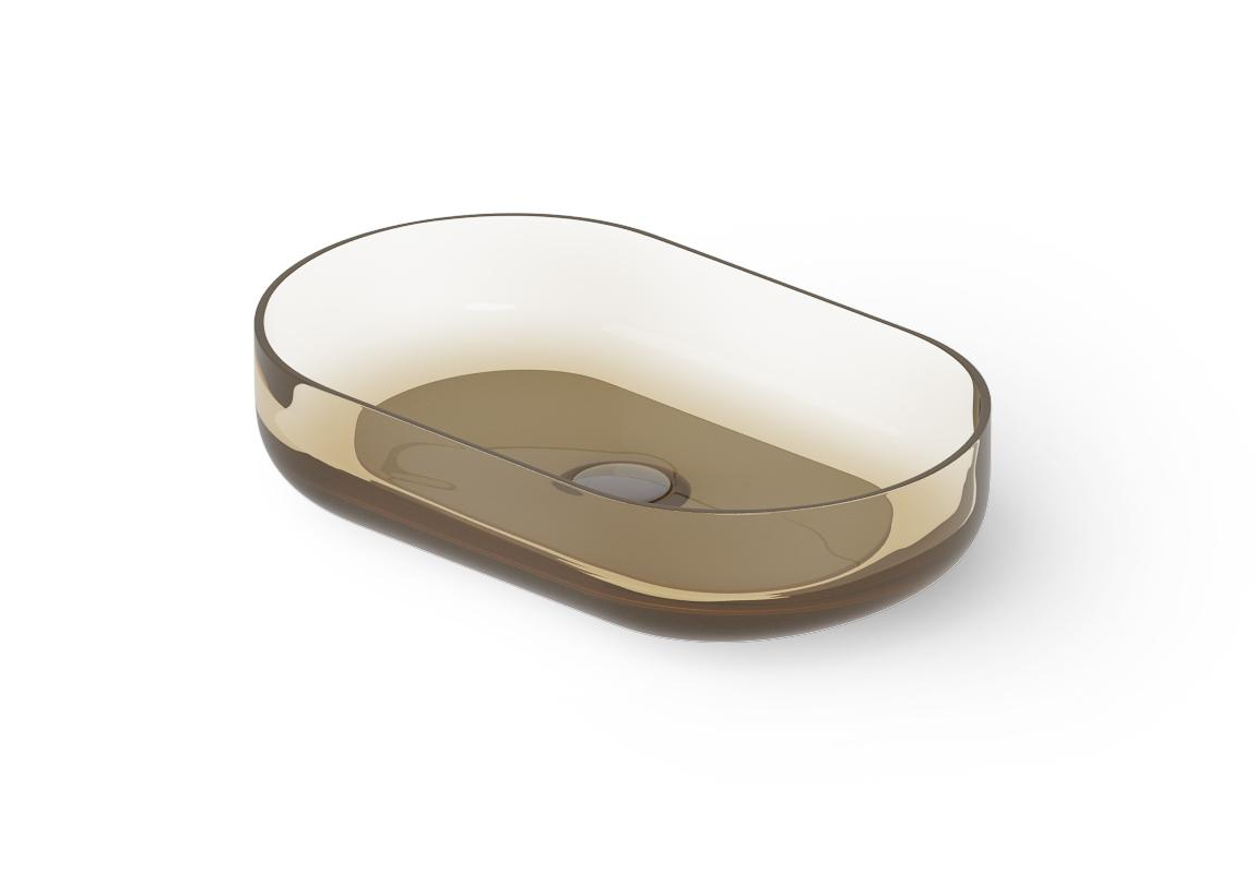 Раковина накладная DEA DESIGN  Countertop basin  DD9091 550 R6  550х340хh120 мм, из полимера Glasstech, д/клапан хром, цвет Classic Green R6