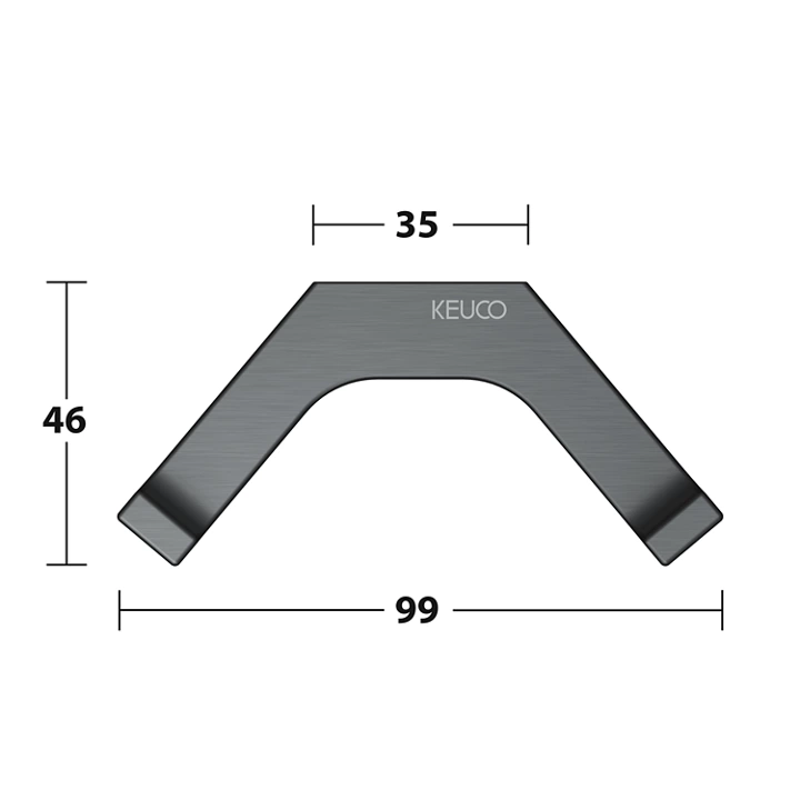 Крючок двойной для полотенца KEUCO EDITION 11 11115 130000 Чёрный шлифованный хром