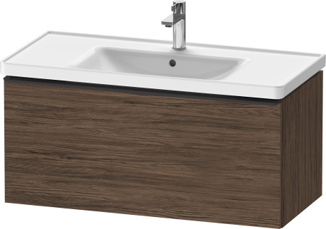 Тумба подвесная под раковину DURAVIT D-Neo DE425602121 984 мм х 452 мм, с одним выдвижным ящиком, орех тёмный