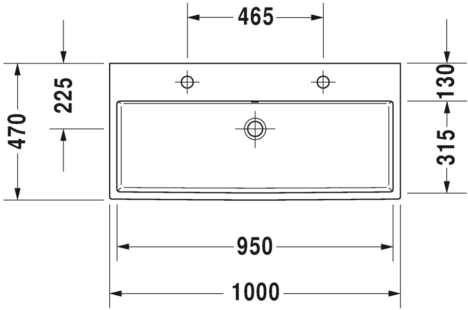 Раковина подвесная Duravit Vero Air 2350100024 100х47см