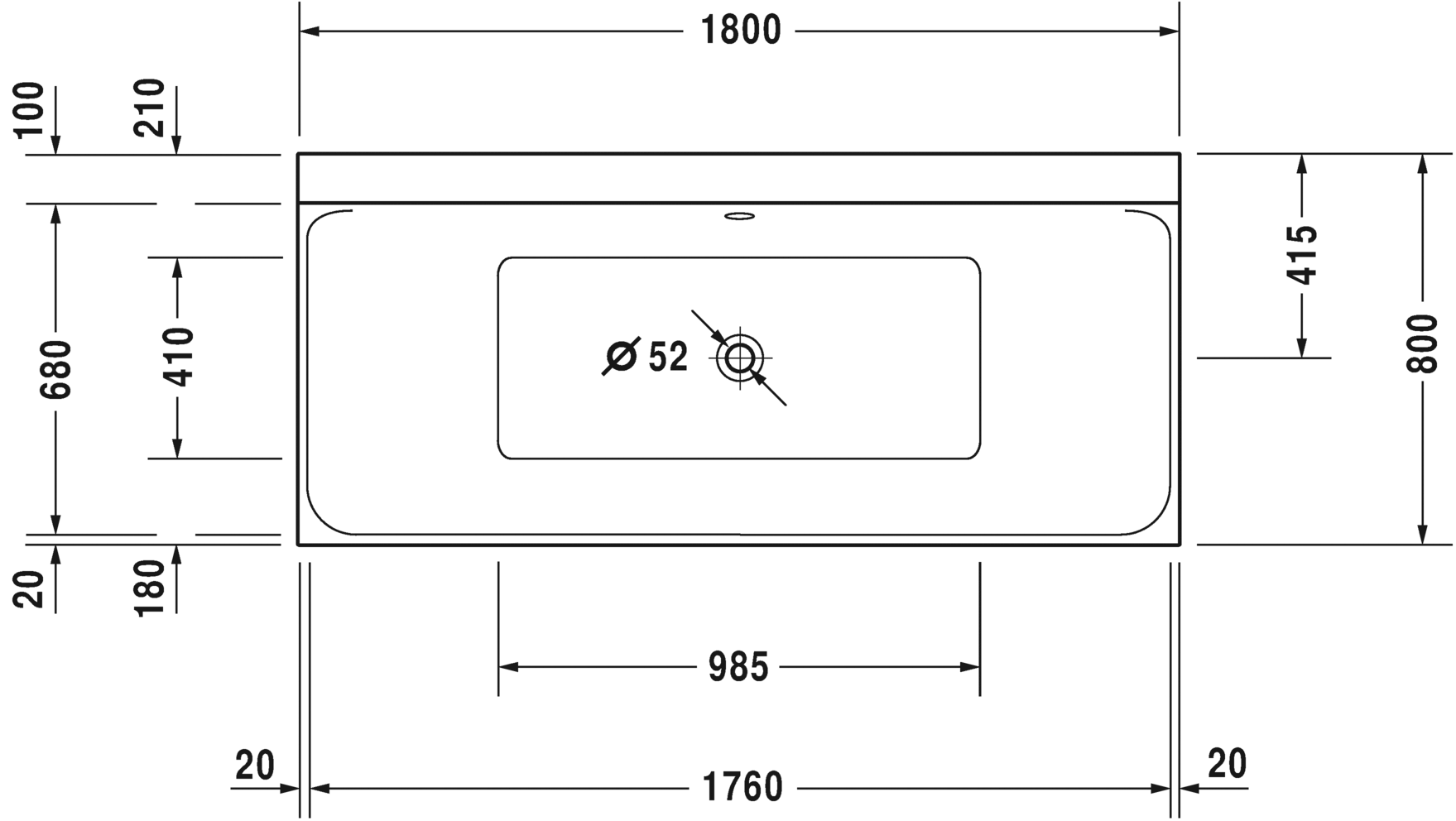 Акриловая ванна Duravit P3 Comforts 700377000000000 1800 х 800 c двумя наклонами для спины, встраиваемая или с панелями, белая (изделие снято с производства)