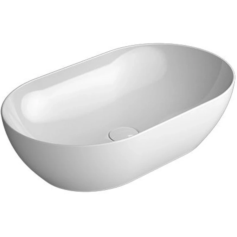 Раковина-чаша накладная GSI PURA 883411 600 мм х 370 мм, без отверстия под смеситель, без перелива, белый глянцевый