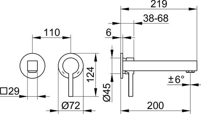 Смеситель для умывальника однорычажный KEUCO EDITION 90 59016 010201 Хром