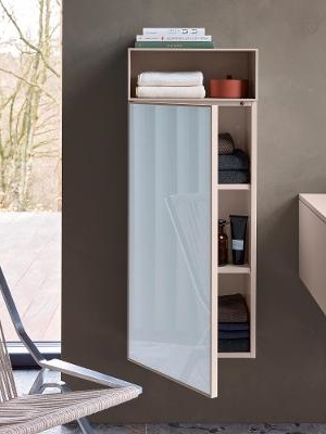 Средний шкаф петли слева DURAVIT ZENCHA ZE1351L64830000 240 мм х 400 мм х 961 мм, белое стекло/серо-коричневый суперматовый