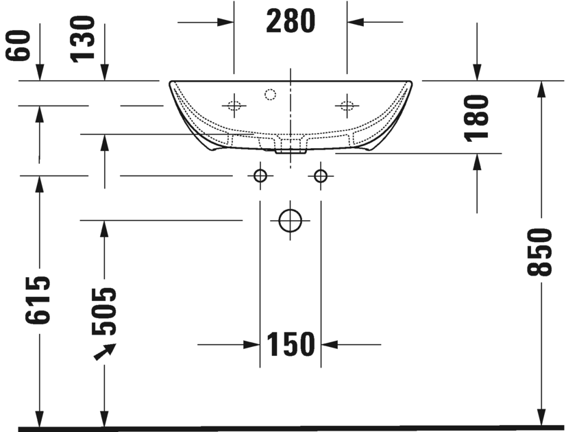 Раковина подвесная Duravit me by starck 2343600000 60х40см