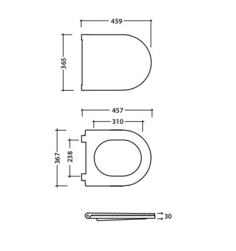 Сиденье для унитаза GLOBO FORTY3 FOR20BI 459 мм х 367 мм, съёмное, с Soft-Close, белый глянцевый