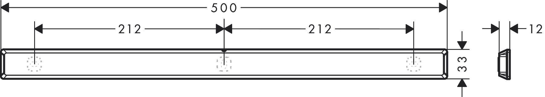 Штанга для коепления аксессуаров HANSGROHE WallStoris 27902700 500 мм, цвет Чёрный матовый