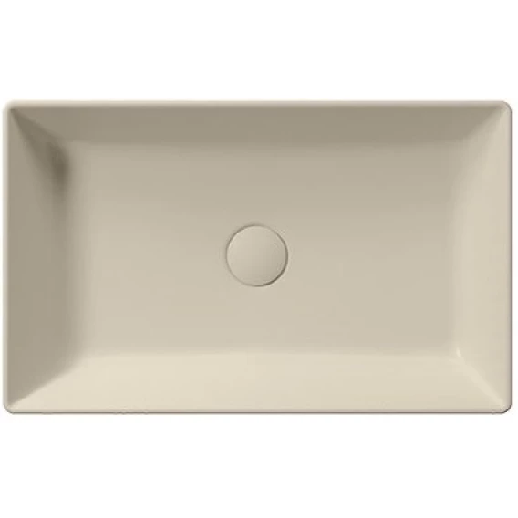 Раковина накладная прямоугольная GSI KUBE X 945308 600 мм х 370 мм, без отверстия под смеситель, без перелива, цвет Creta Matte