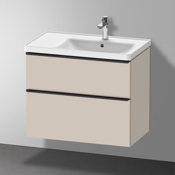 Тумба подвесная под раковину DURAVIT D-Neo DE435809191 784 мм х 452 мм, с выдвижным ящиком и выдвижным отделением, серо-коричневый матовый