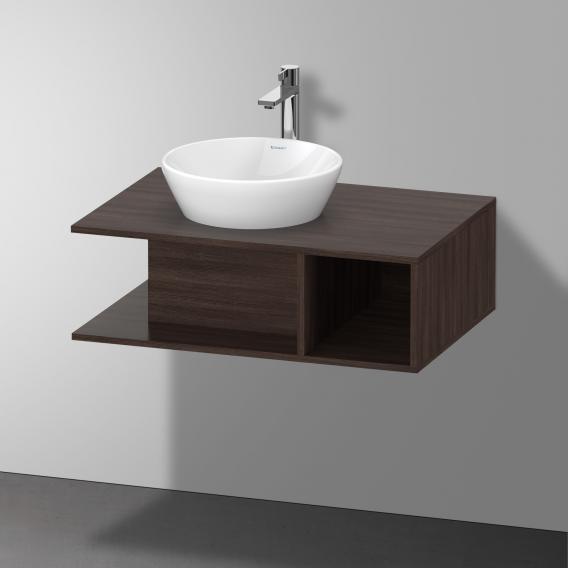 Тумба подвесная под раковину DURAVIT D-Neo DE492805353 800 мм х 550 мм, с консолью, с открытой полкой справа, каштан тёмный