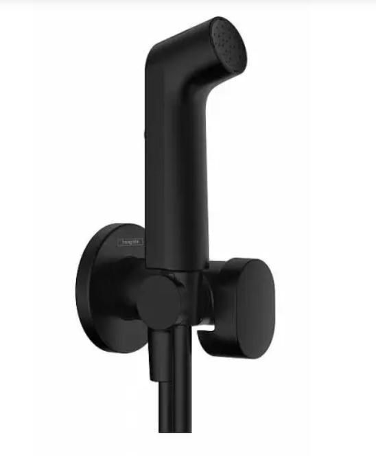 Гигиенический комплект HANSGROHE Bidette S 1 jet 29230670 со шлангом и держателем, цвет Чёрный матовый