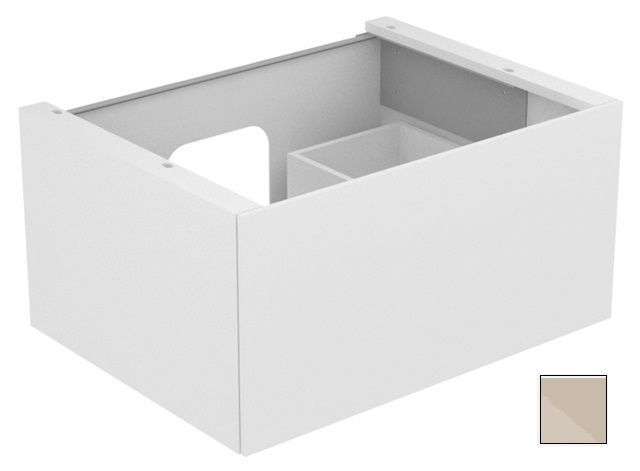 Тумба подвесная под раковину KEUCO EDITION 11 31341 180000 с одним выдвижным фронтом, корпус матовый лак/фасад глянцевое стекло, кашемир