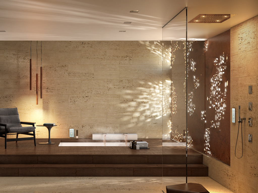 Верхний душ Bossini Dream 4 режима H38919 Хром, с LED подсветкой