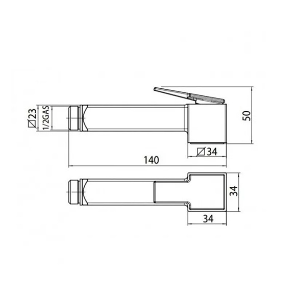 Гигиенический душ со смесителем Bossini Cube Brass E38003B.073 Черный матовый (комплект)