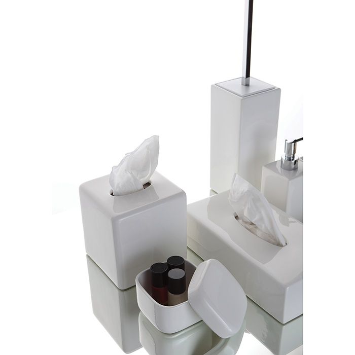 Держатель для бумажных салфеток квадратный настольный BERTOCCI LE CERAMICHE 123 4623 0000 150 мм, белый глянцевый