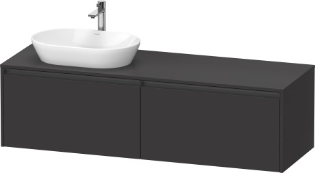 Тумба подвесная под раковину слева DURAVIT KETHO.2 K24889L80800000 550 мм х 1600 мм х 459 мм, графит суперматовый