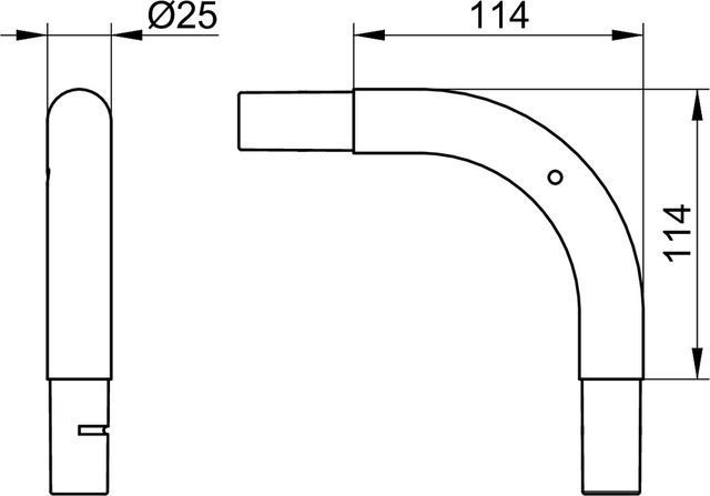 Штанга угловая 90° KEUCO Plan 14924 070000 нержавеющая сталь