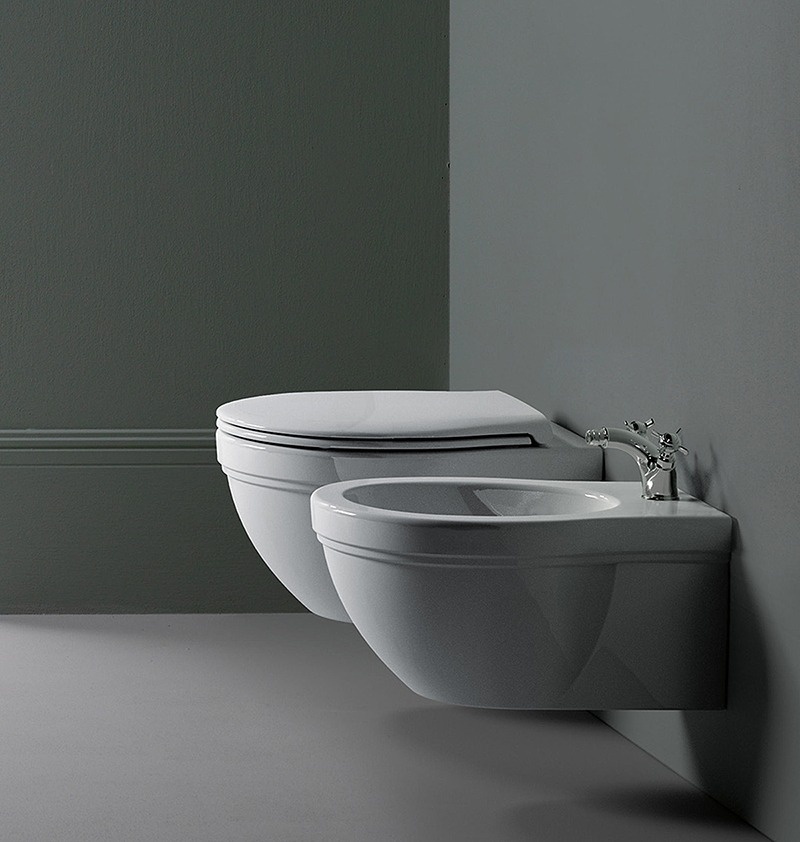 Унитаз подвесной GSI CLASSIC 8712FR211 550 мм х 370 мм, с крепежом, цвет Белый глянцевый