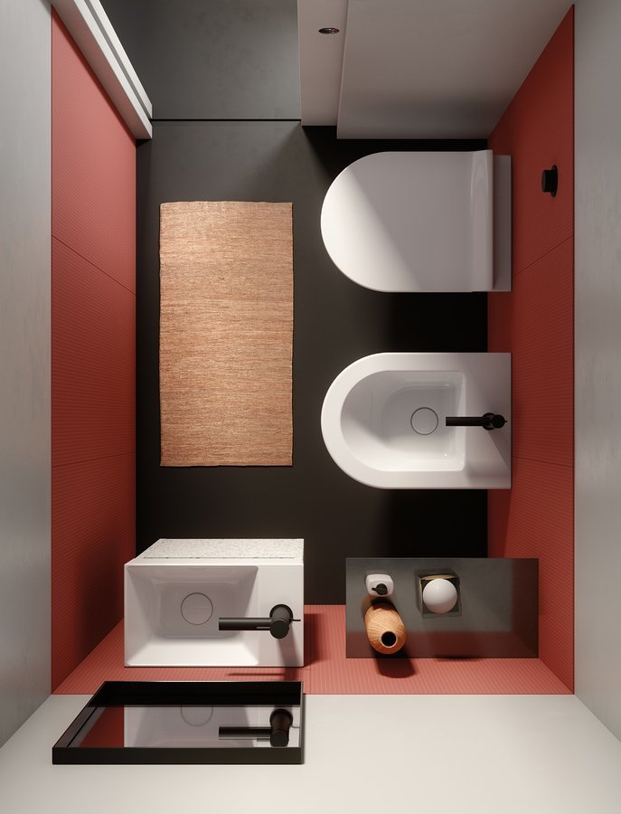 Биде подвесное GSI KUBE X 9464FR5111 500 мм х 360 мм, с отверстием под смеситель, с переливом, с креплением, цвет Белый глянцевый (старый артикул 9464111/  9464FR2111)