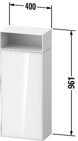 Средний шкаф петли слева DURAVIT ZENCHA ZE1351L64830000 240 мм х 400 мм х 961 мм, белое стекло/серо-коричневый суперматовый