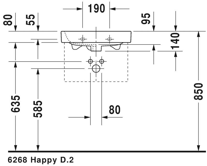 Раковина подвесная Duravit Happy D.2  0710500000 50х36см