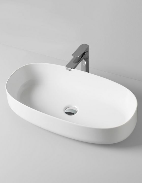 Раковина накладная ARTCERAM COGNAC COL005 17 00 680 мм х 350 мм, без отверстия под смеситель, без перелива, чёрный матовый