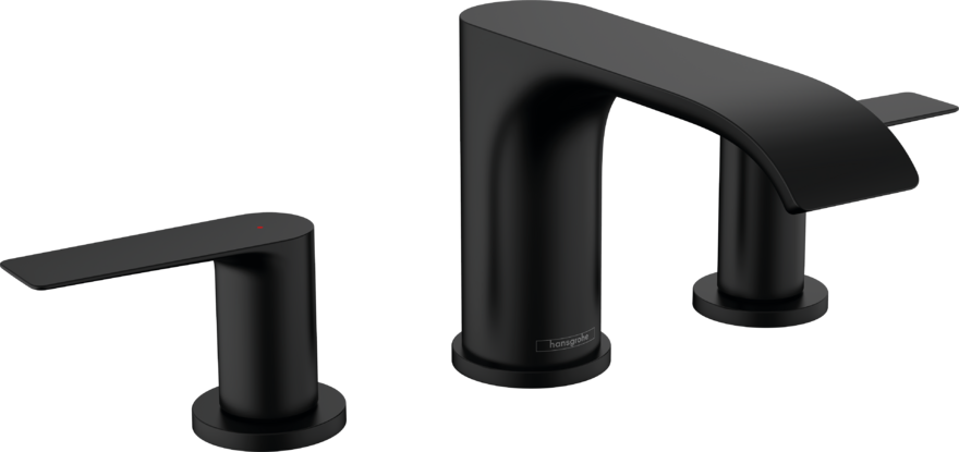 Смеситель для раковины на 3 отверстия HANSGROHE Vivenis 75033670 90 мм, со сливным гарнитуром, чёрный матовый