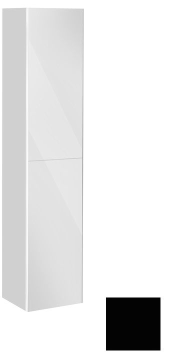 Высокий шкаф-пенал Keuco Royal Reflex  34031 570002 корпус матовый лак/фасад стекло черный