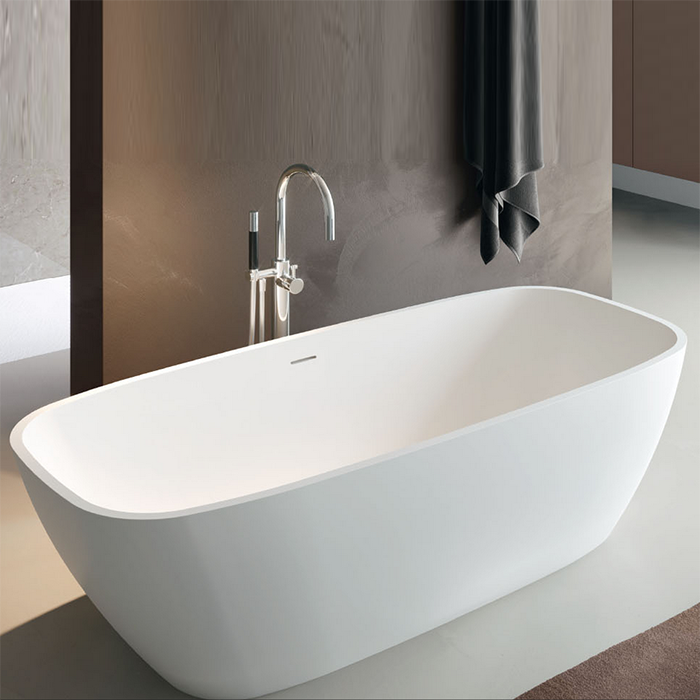 Ванна отдельностоящая TREESSE BRIO V297BO 720 мм х 1700 мм, из композита Solid Surface, белый матовый