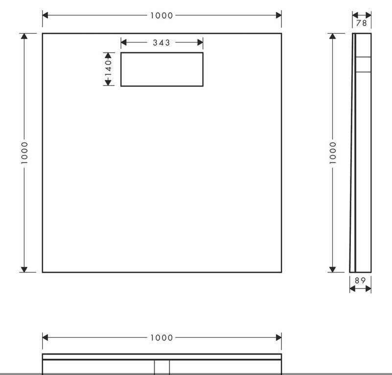 Элемент душевой со скрытой частью HANSGROHE RainDrain Board 56256000 под облицовку плиткой
