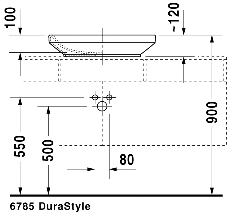Раковина встраиваемая сверху Duravit durastyle 0349600000 60х38см