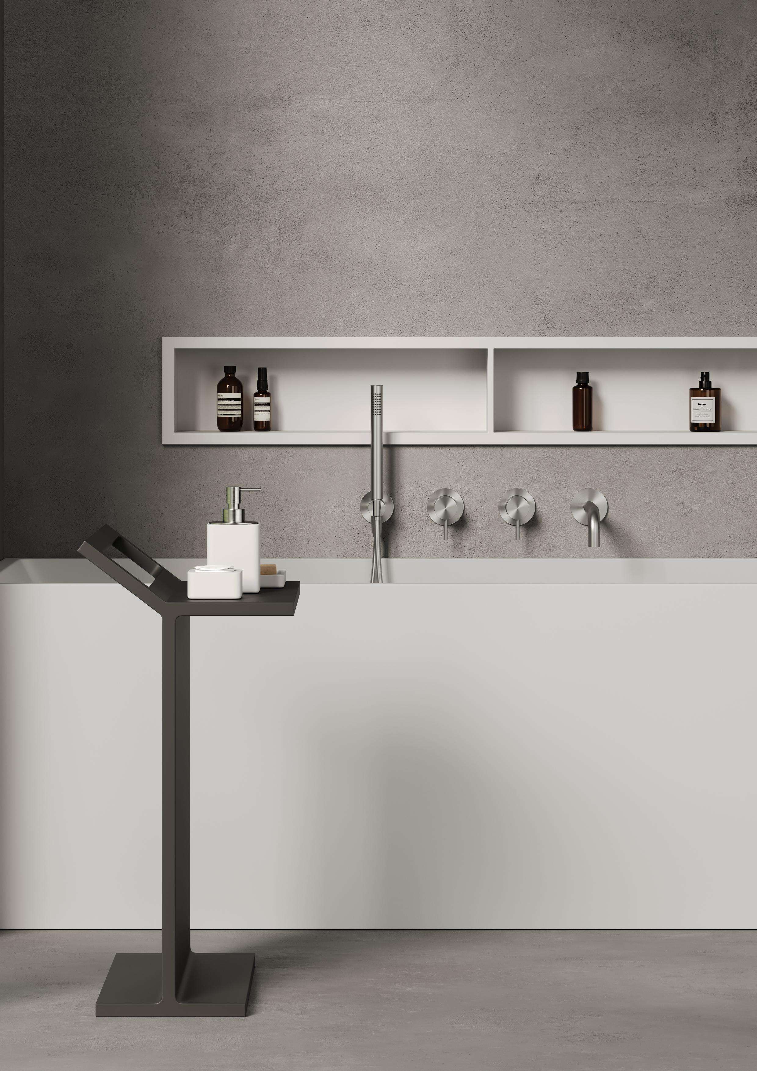 Шкафчик открытый, встраиваемый в стену, горизонтальный DEA DESIGN (Accessories) DD3014 920 18   92x15xh20 см, из композита Solisurface, цвет White №18